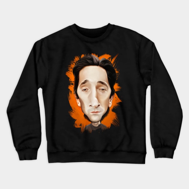 Adrien Brody caricature Crewneck Sweatshirt by JORDYGRAPH